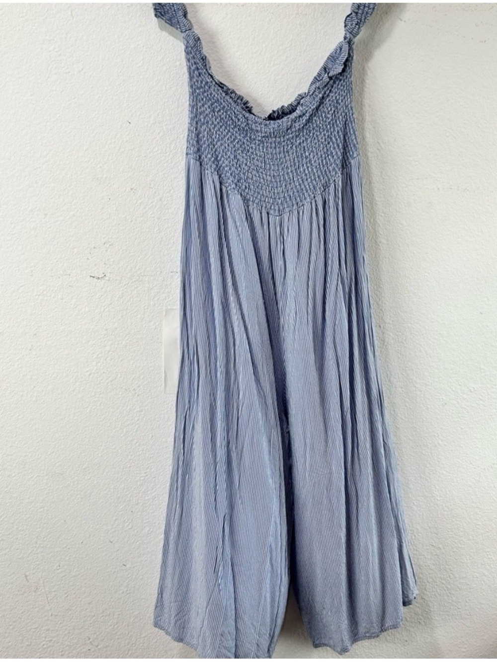 Cotton On Light Blue Smocked Midi Dress with Braided Straps